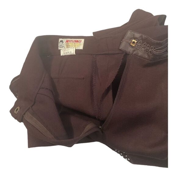 CHALAI VINTAGE Women’s' Chocolate Brown Two Pockets embroidered Pants Size 28 - Picture 7 of 14
